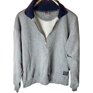 1990s Vintage Russell Athletic 1/4 Zip Sweater Pullover Large Made in USA